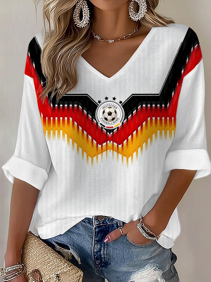 Women's Soccer Print Casual T-Shirt