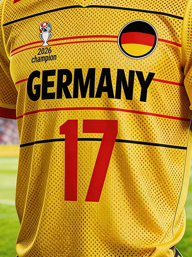 Men's Germany National Team Fan Jersey – No. 17 Short-Sleeve T-Shirt (Mesh, Breathable)