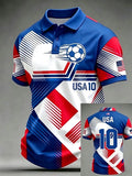Men'S USA Football Lover Printed Casual Tops