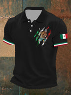 Men's Mexican Flag Printed Short Sleeved Top
