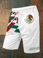 Men's Mexico Flag Print Casual Shorts