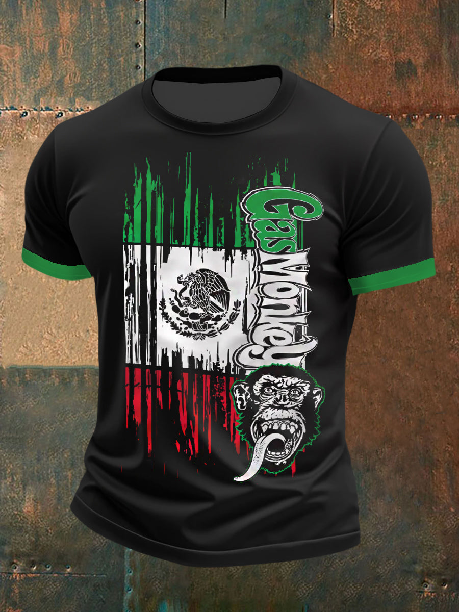 Men's Mexican Aztec Feathered Snake Culture Printed Casual Top