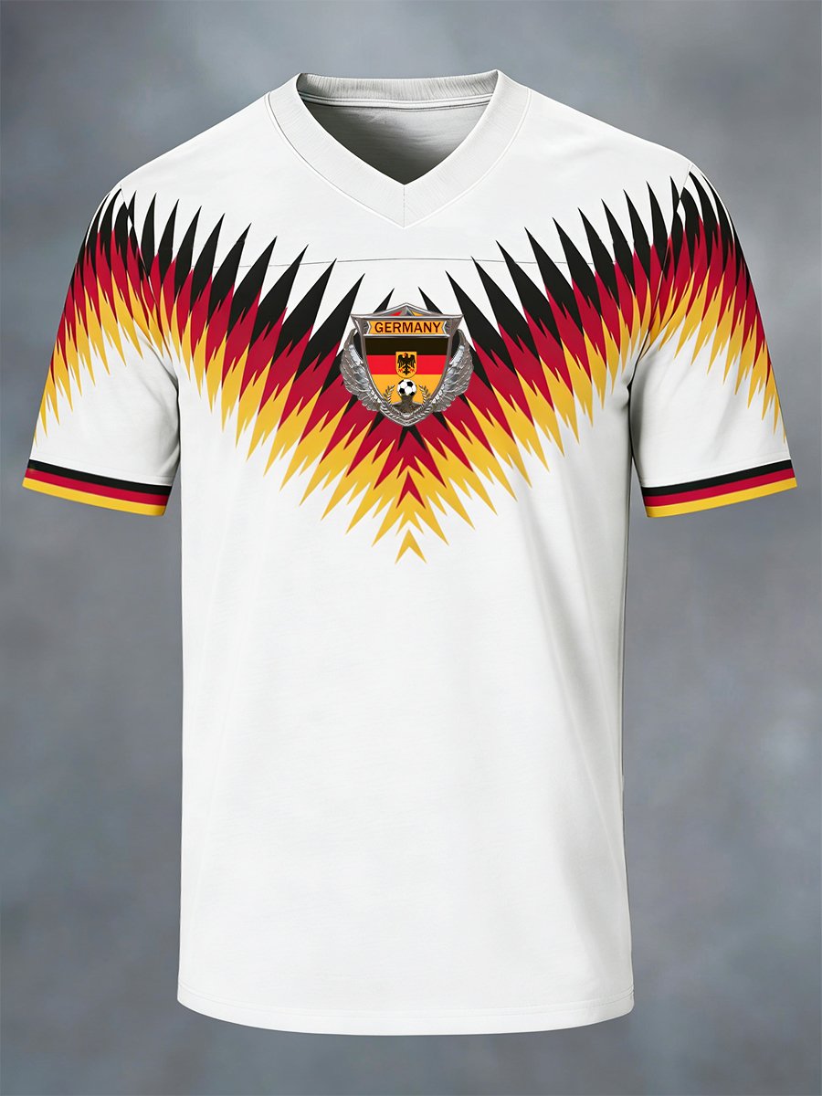 Men's German Soccer World Cup Short-Sleeved Sports T-Shirt