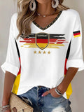 Women's German Football Print Casual T-Shirt