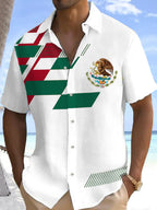 Men's Mexico Flag Print Casual Shirt
