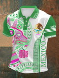 Men's Mexican Culture Aztec Print Sports Casual POLO Shirt