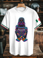 Unisex  Mexican Aztec Flag Printed Short Sleeved T-shirt