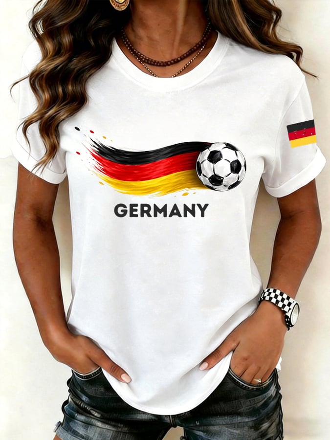 Women's GERMANY Soccer Print T-shirt