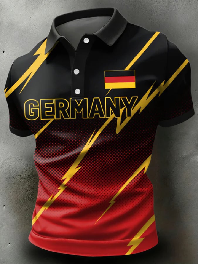 Poloshirt für Herren mit deutschem Patrioten-Print