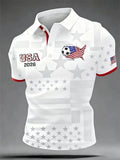 Men'S USA Football Lover Art Printed Polo Shirt