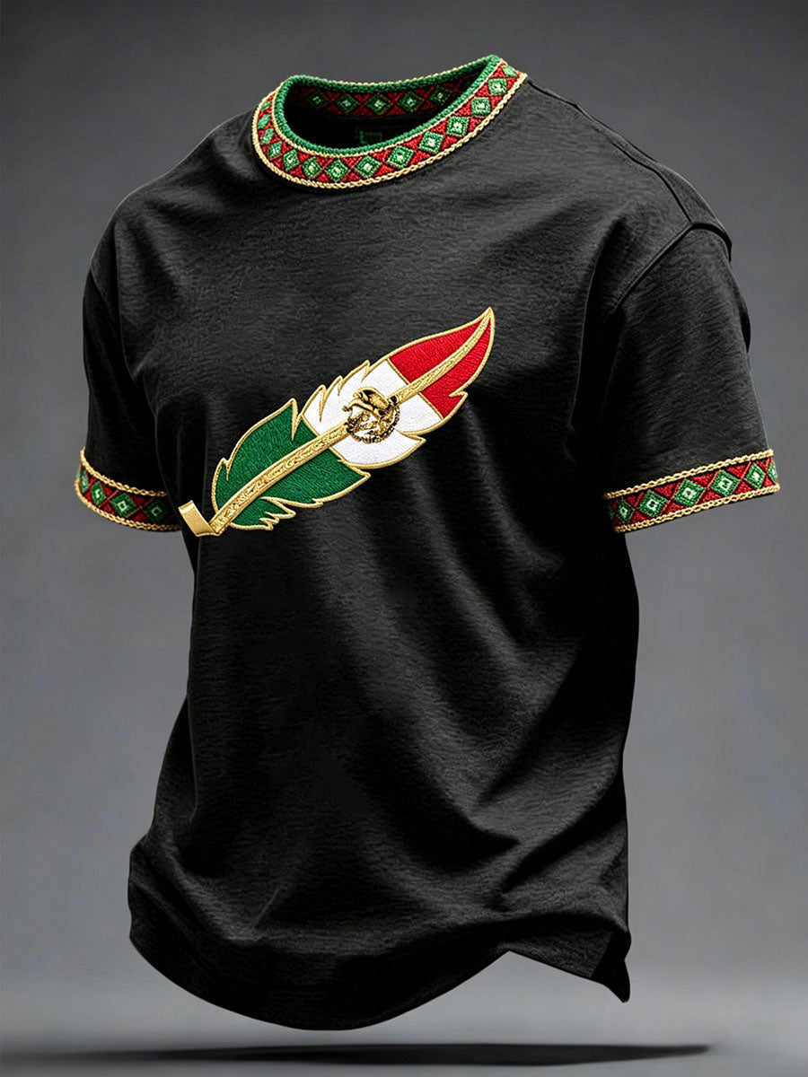 Men's Mexico Football Lover Art Printed T-shirt