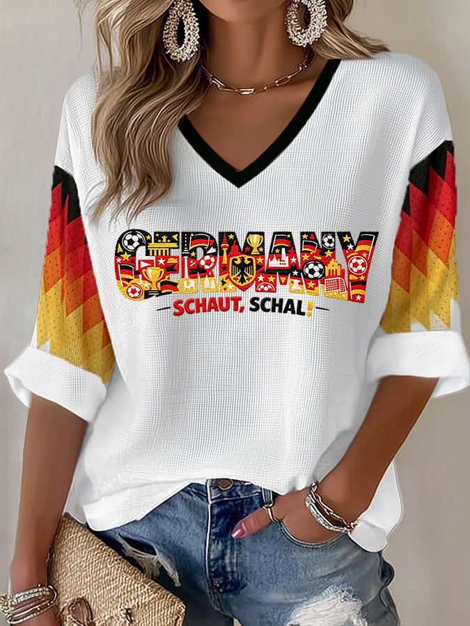 Women's Soccer Print Casual T-Shirt
