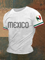 Men's Mexico Flag Print Casual Tee