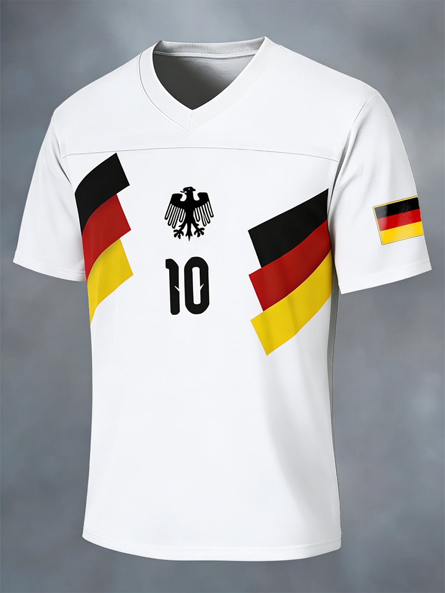 Men's German Soccer World Cup Short-Sleeved Sports T-Shirt