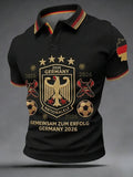 Men's Soccer Print Casual Polo Shirt