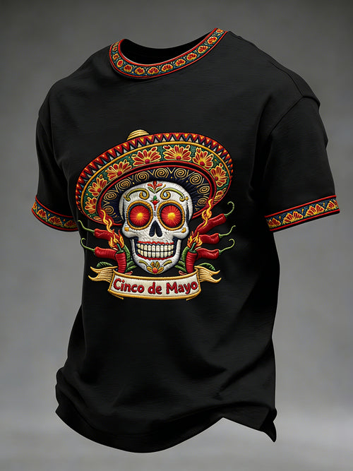 Men's Cinco de Mayo Print Casual T-Shirt