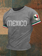 Men's Mexico Flag Print Casual Tee
