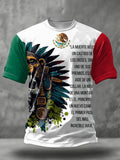 Men's Mexico Pride Football Lover Printed T-shirt