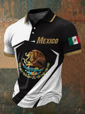 Men's Mexico Flag Print Casual Polo