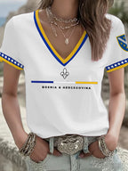 Women's Bosnia Football Lover ZMAJEVI Printed T-shirt