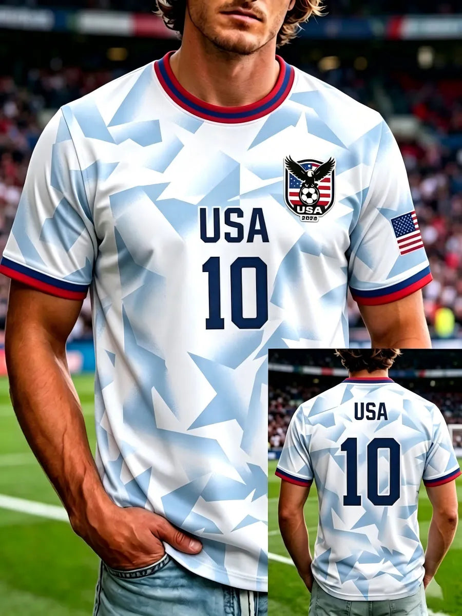 Men'S USA Football Lover Art Printed Polo Shirt