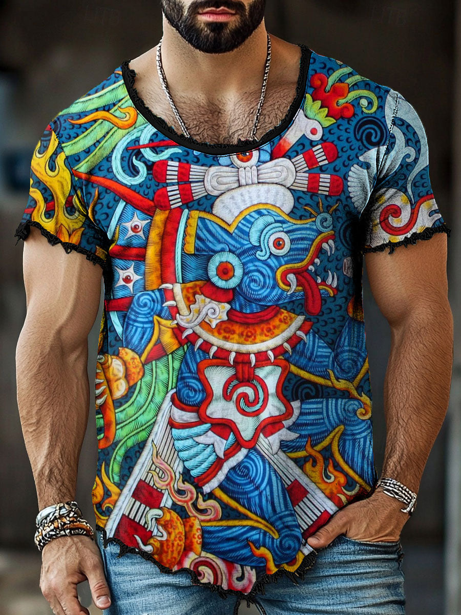 Men's Huēhuecoyōtl Fringed T-Shirts