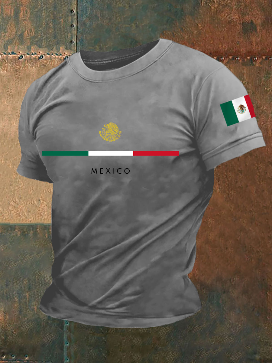 Men's Mexico Falg Print Casual Tee
