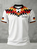 Men's German Football Team Fan Print Short-Sleeve Sports T-Shirt