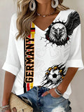 Women's Soccer Print Casual T-Shirt