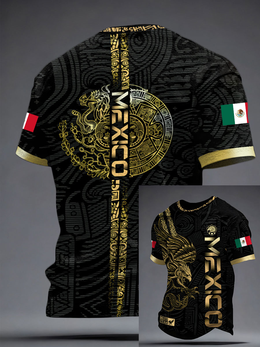 Men's Mexico Football Lover Printed T-shirt