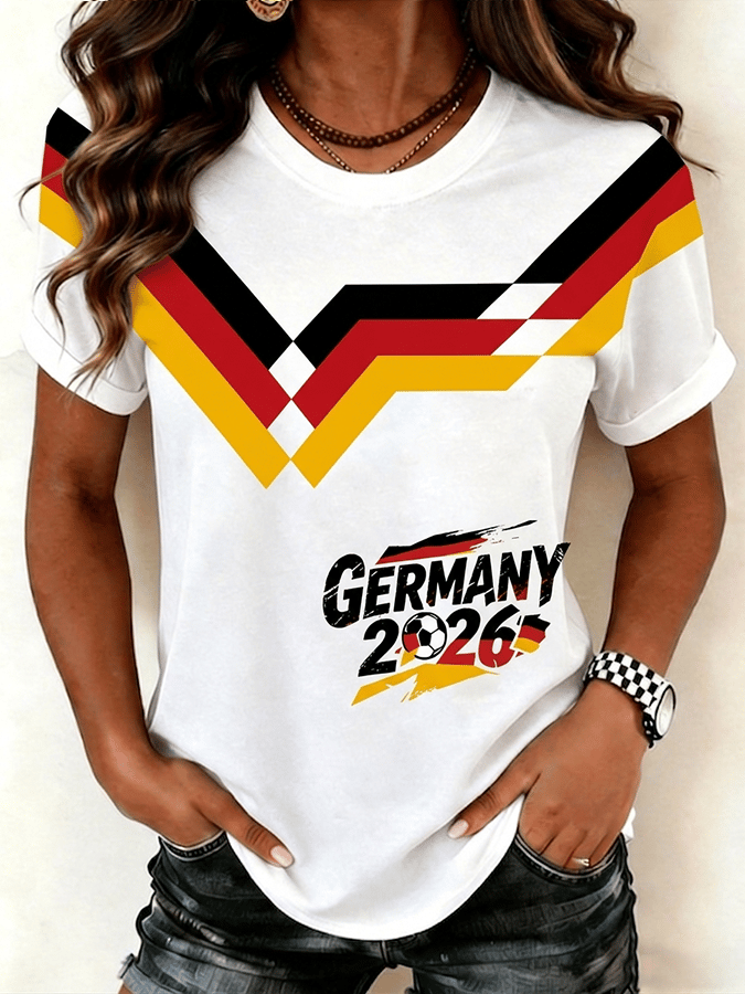 Women's Soccer Print Casual T-Shirt