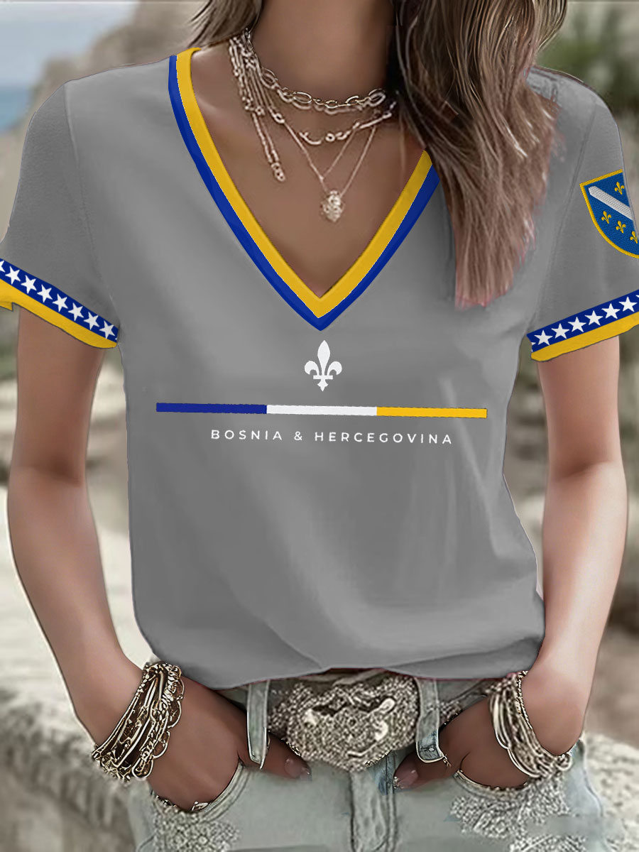 Women's Bosnia Football Lover ZMAJEVI Printed T-shirt