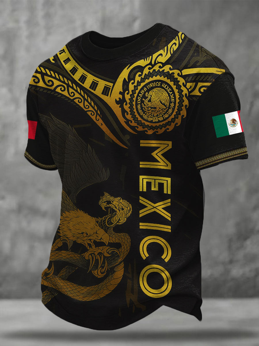 Men's Mexico Football Lover Printed T-shirt