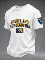 Men's Bosnia ZMAJEVI Football Lover Printed imitation cotton short-sleeved T-shirt