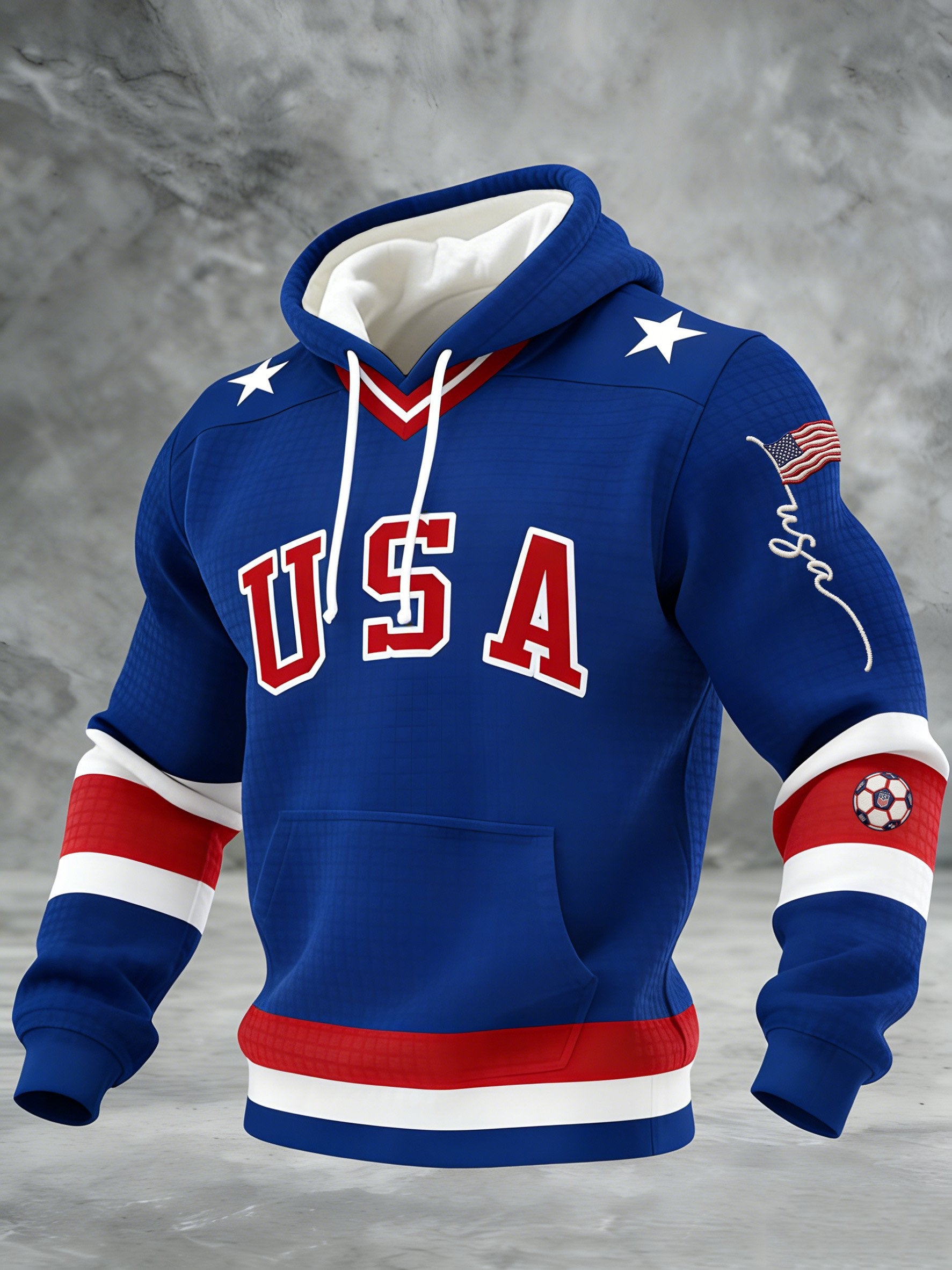 Men's Sporty Printed Hoodie