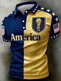 Men's American Football Cheering Print Fan Polo