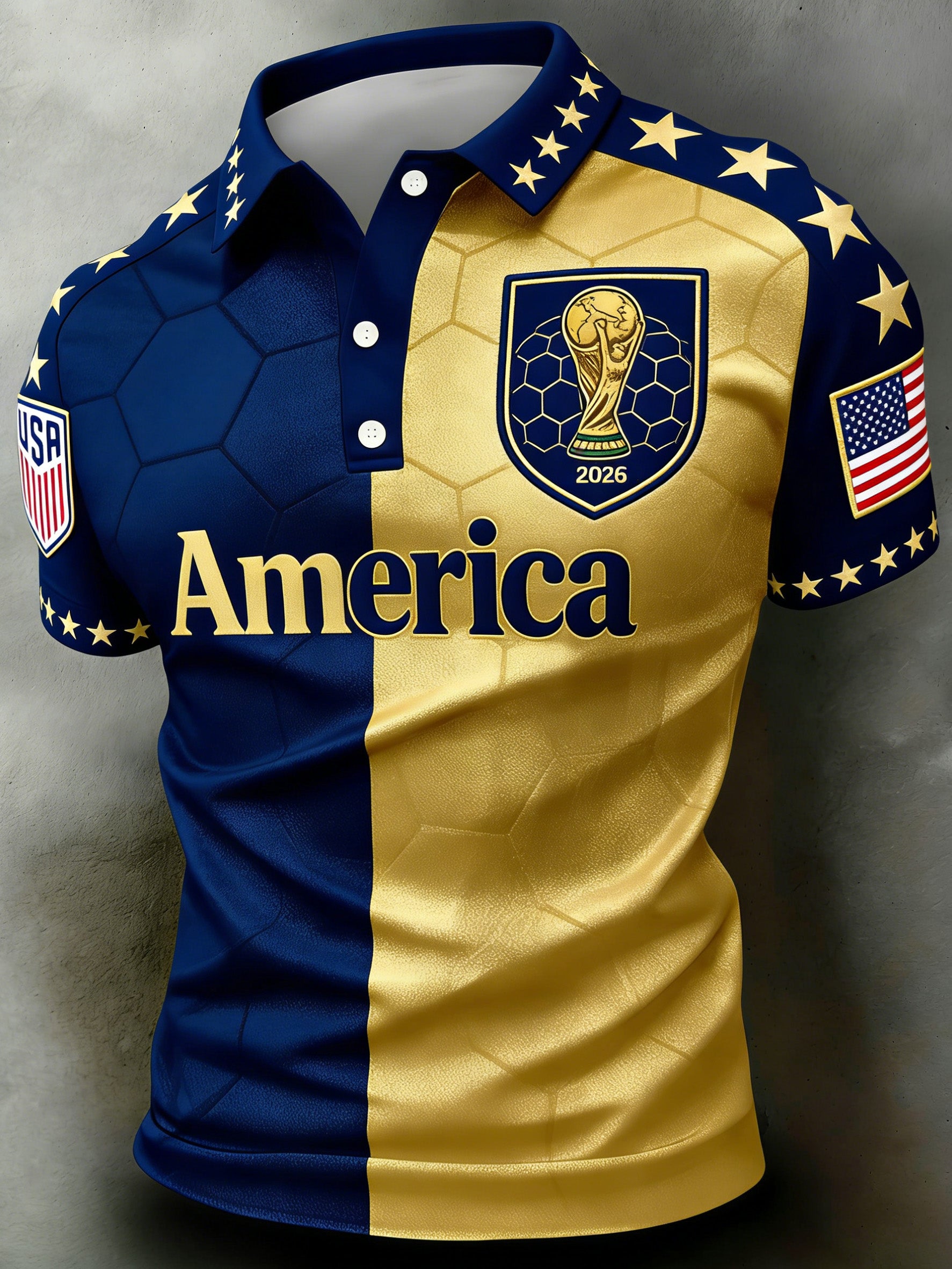Men's American Football Cheering Print Fan Polo