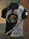 Men's Retro Mexican Aztec Print Casual Polo