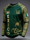 Men's Mexico Football Lover Printed Casual Tops