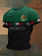 Men's Mexico Flag Print Casual Tee