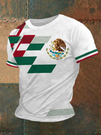 Men's Mexico Flag Print Casual Tee