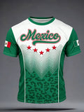 Men's Mexico Football Lover Art Printed T-shirt