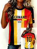 Women's Stylish Germany National Football Team Fan T-Shirt – Crew Neck, Short Sleeve