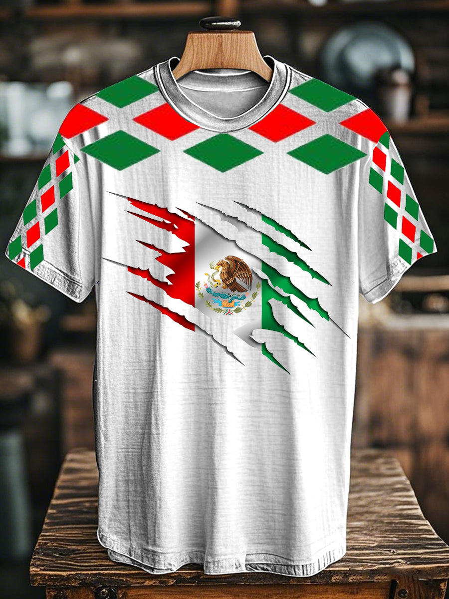 Men's Mexican Flag 3D Printed Casual T-Shirt