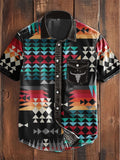 Men's Retro Aztec Bull Head Shirt