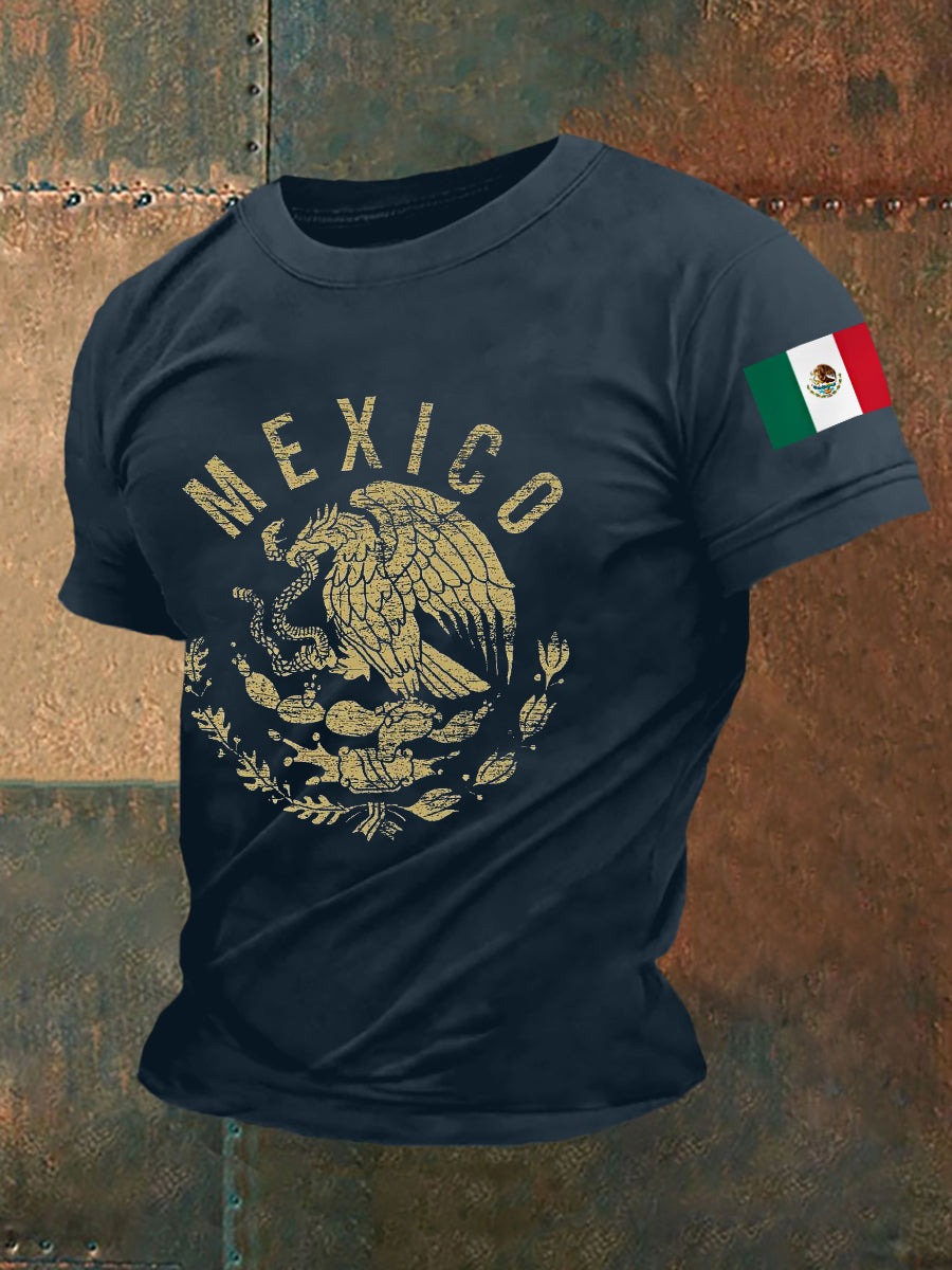 Men's Mexico Flag Print Casual Tee