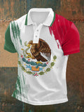 Men's Mexico Flag Print Casual Polo