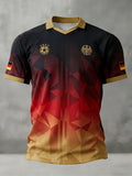 Men's German Football Team Fan Print Short-Sleeve Sports T-Shirt