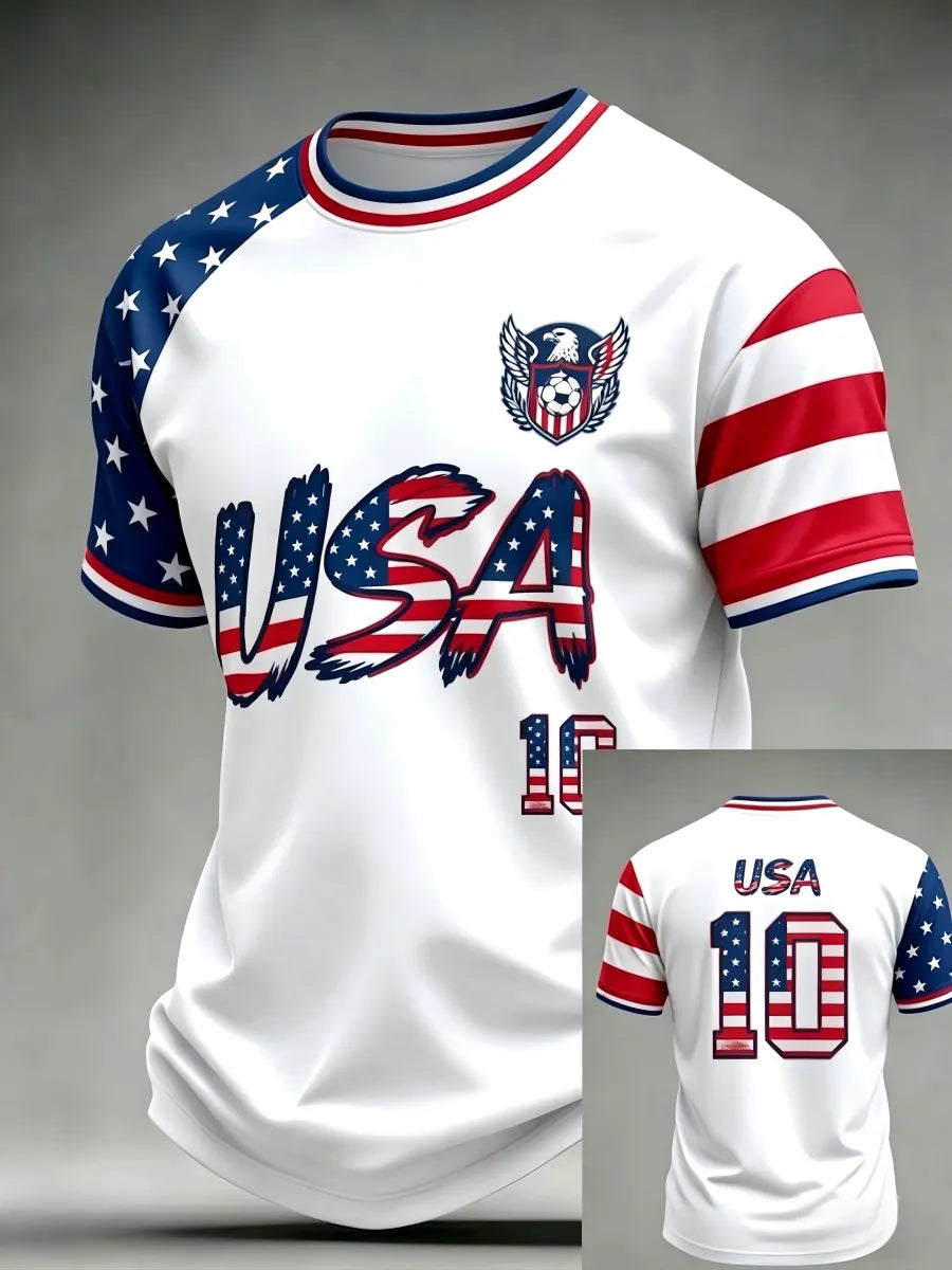 Men'S USA Football Lover Art Printed Polo Shirt