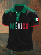 Men's Mexican Flag Print Casual Top